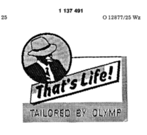 That`s Life!  TAILORED BY OLYMP Logo (DPMA, 11.04.1987)