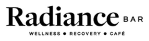 Radiance BAR WELLNESS · RECOVERY · CAFÉ Logo (DPMA, 10.07.2020)