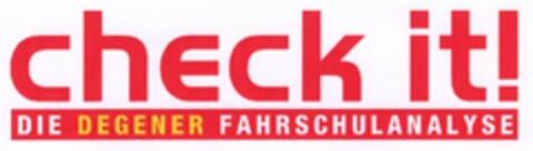 check it! DIE DEGENER FAHRSCHULANALYSE Logo (DPMA, 25.10.2006)