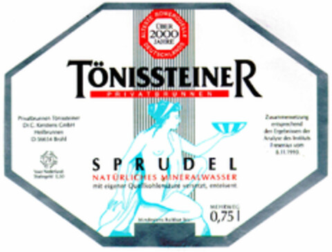 TÖNISSTEINER SPRUDEL Logo (DPMA, 11.01.1997)