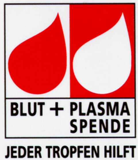 BLUT + PLASMA SPENDE JEDER TROPFEN HILFT Logo (DPMA, 08.09.1998)