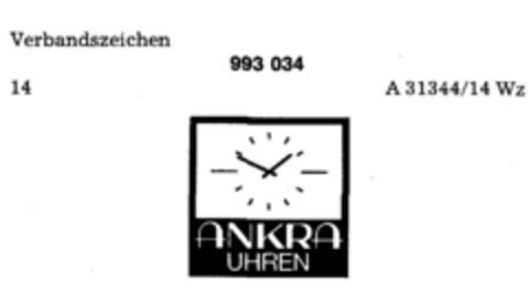 ANKRA UHREN Logo (DPMA, 22.02.1979)