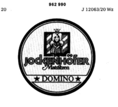 JOCKENHÖFER Matratzen DOMINO Logo (DPMA, 05.06.1975)