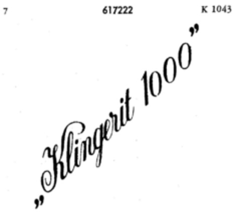 Klingerit 1000 Logo (DPMA, 17.05.1950)