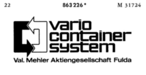 vario container system Logo (DPMA, 09/24/1969)