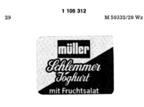 müller Schlemmer Joghurt mit Fruchtsalat Logo (DPMA, 06.10.1986)