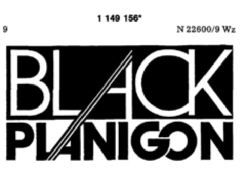 BLACK PLANIGON Logo (DPMA, 08/22/1989)