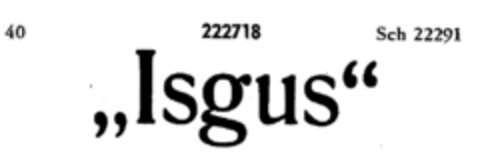 "Isgus" Logo (DPMA, 10/15/1917)