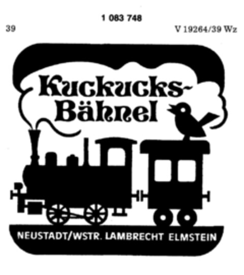 Kuckucks-Bähnel NEUSTADT/WSTR. LAMBRECHT ELMSTEIN Logo (DPMA, 02/19/1985)