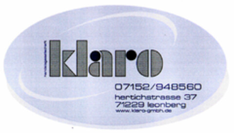 klaro handelsgesellschaft Logo (DPMA, 03.08.2001)