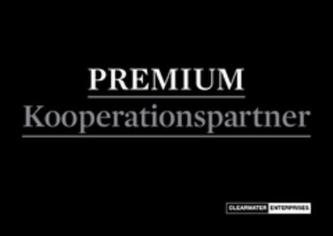 PREMIUM Kooperationspartner CLEARWATER ENTERPRISES Logo (DPMA, 10/15/2010)