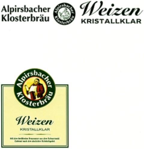 Alpirsbacher Klosterbräu Weizen KRISTALLKLAR Logo (DPMA, 14.03.2007)
