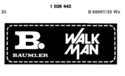 B. BÄUMLER WALK MAN Logo (DPMA, 05/20/1981)