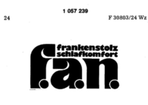 frankenstolz schlafkomfort f.a.n. Logo (DPMA, 09.11.1981)