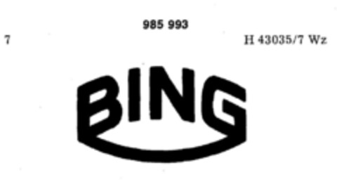 BING Logo (DPMA, 10.05.1977)