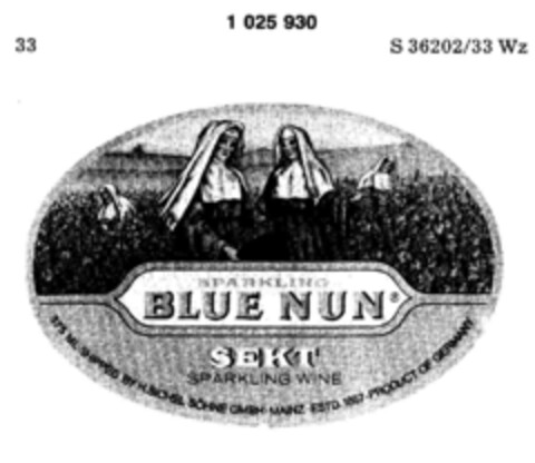 BLUE NUN SEKT Logo (DPMA, 04/16/1981)