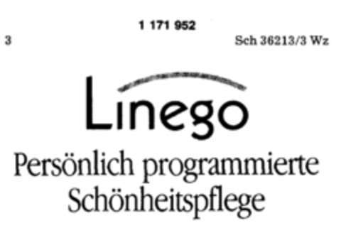 Linego  Persönlich programmierte Schönheitspflege Logo (DPMA, 24.04.1990)