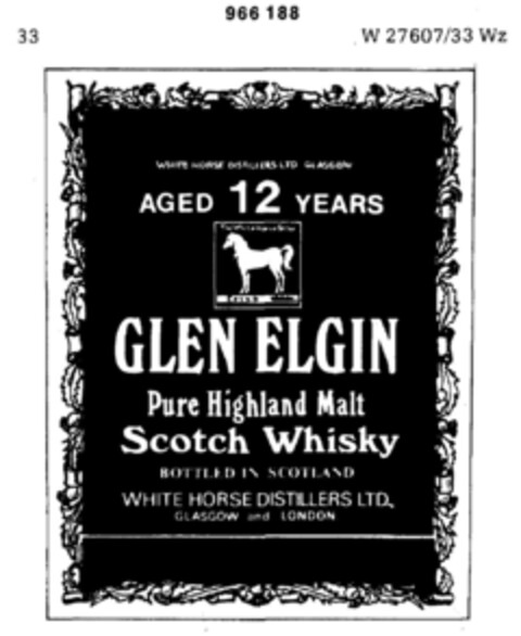 GLEN ELGIN Logo (DPMA, 27.01.1977)