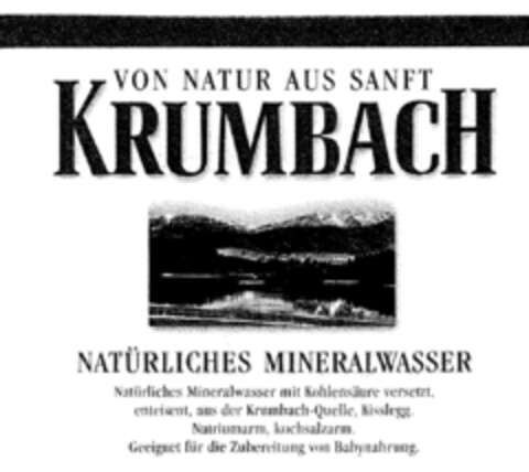 KRUMBACH VON NATUR AUS SANFT NATÜRLICHES MINERALWASSER Logo (DPMA, 12/06/2001)