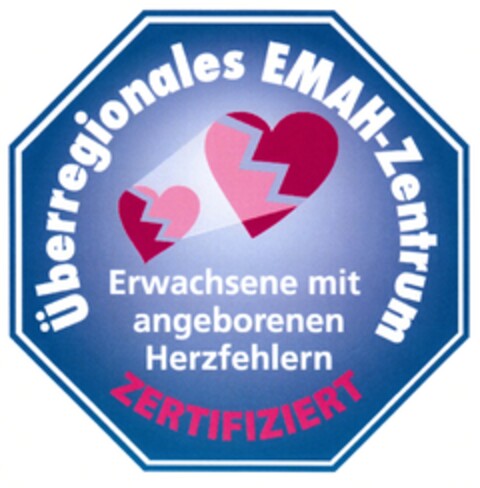 Überregionales EMAH-Zentrum Erwachsene mit angeborenen Herzfehlern Logo (DPMA, 10.05.2011)