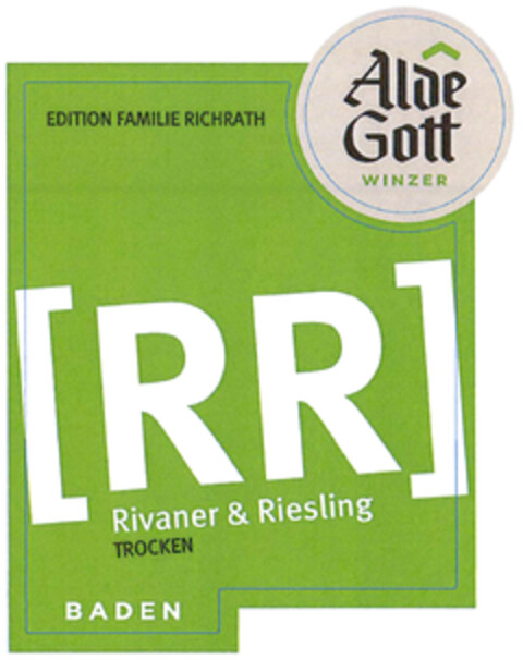 EDITION FAMILIE RICHRATH Alde Gott WINZER [RR] Rivaner & Riesling TROCKEN BADEN Logo (DPMA, 09/17/2020)