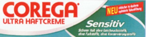 COREGA ULTRA HAFTCREME Sensitiv Logo (DPMA, 09.03.2005)