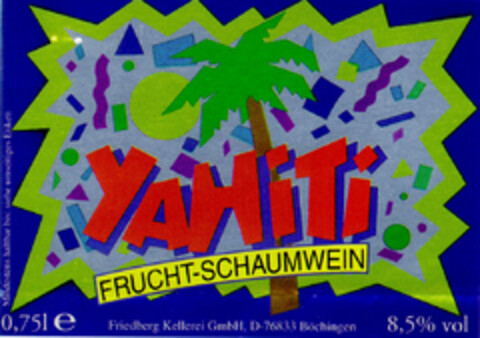 YAHiTi  FRUCHT-SCHAUMWEIN Logo (DPMA, 25.08.1995)