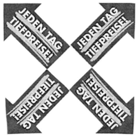 JEDEN TAG TIEFPREISE! Logo (DPMA, 04/08/1999)