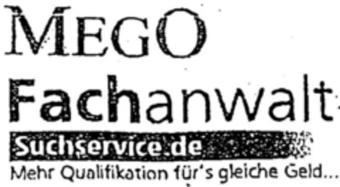 MEGO Fachanwalt Suchservice.de Logo (DPMA, 03.12.1999)