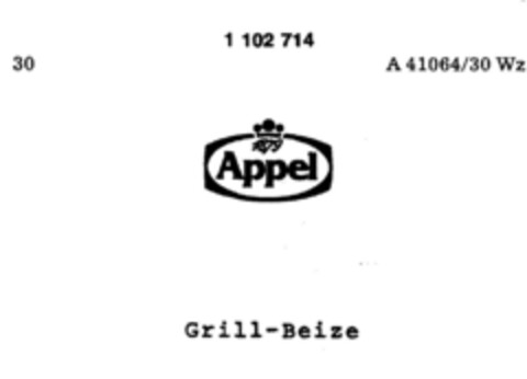 Appel 1879 Grill-Beize Logo (DPMA, 27.02.1986)