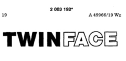 TWINFACE Logo (DPMA, 17.04.1991)