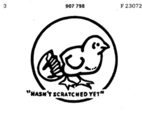 "HASN'T SCRATCHED YET" Logo (DPMA, 02.12.1971)