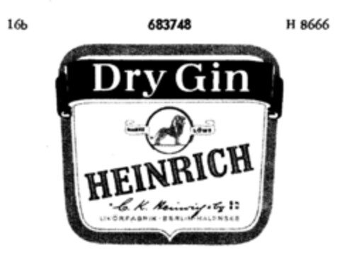 Dry Gin HEINRICH Logo (DPMA, 20.08.1954)