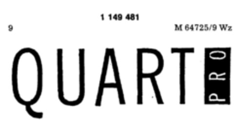 QUART PRO Logo (DPMA, 03/14/1989)