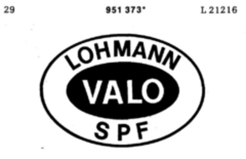 LOHMANN VALO SPF Logo (DPMA, 20.08.1976)