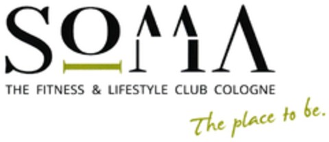 SOMA THE FITNESS & LIFESTYLE CLUB COLOGNE The place to be. Logo (DPMA, 31.10.2016)