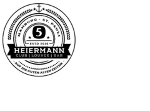 HEIERMANN CLUB LOUNGE BAR HAMBURG - ST. PAULI AUF DIE GUTEN ALTEN ZEITEN Logo (DPMA, 13.12.2016)