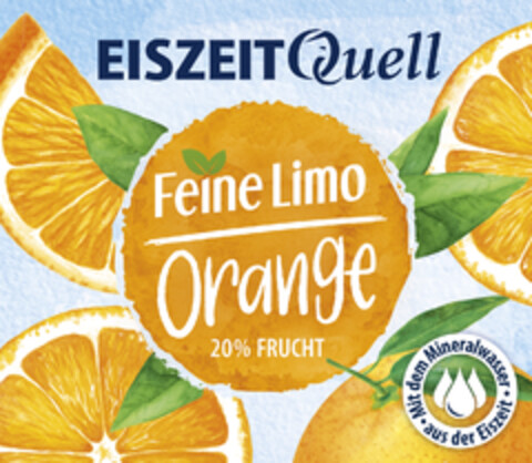 EISZEIT Quell Feine Limo Orange 20% Frucht Mit dem Mineralwasser aus der Eiszeit Logo (DPMA, 03/15/2024)