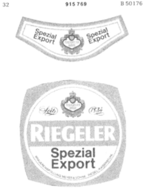RIEGELER Spezial Export Logo (DPMA, 18.01.1973)