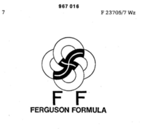 FF FERGUSON FORMULA Logo (DPMA, 17.08.1972)