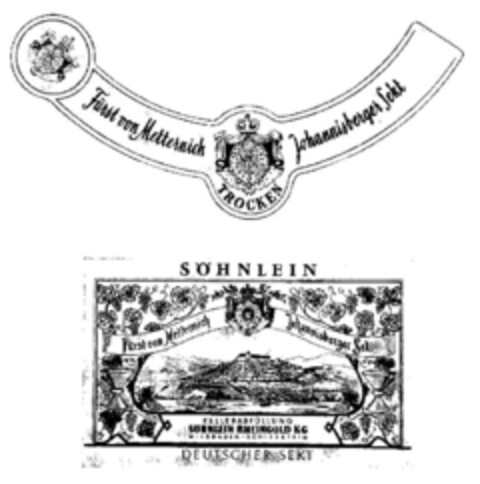 Fürst von Metternich Johannisberger Sekt   SÖHNLEIN Logo (DPMA, 12/11/1959)