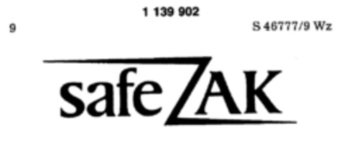 safe ZAK Logo (DPMA, 06/01/1988)