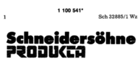 Schneidersöhne PRODUKTE Logo (DPMA, 06.09.1986)