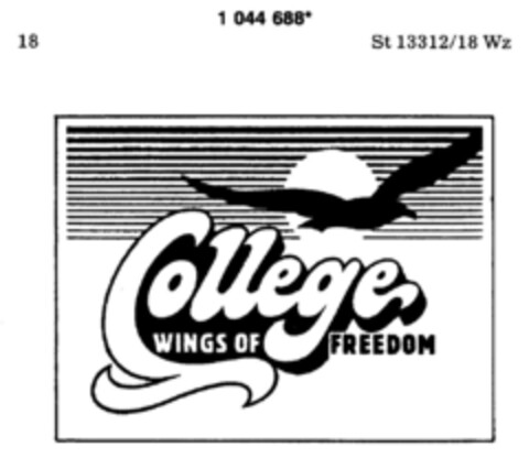 College WINGS OF FREEDOM Logo (DPMA, 23.12.1982)