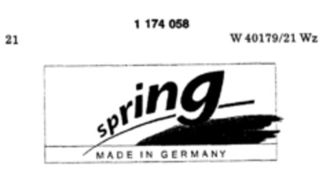 spring MADE IN GERMANY Logo (DPMA, 08.03.1990)