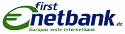 first €netbank.de Europas erste Internetbank Logo (DPMA, 21.01.2009)