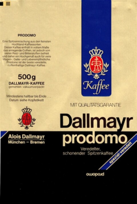 Dallmayr prodomo Logo (DPMA, 11/18/1983)