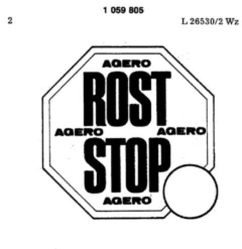 AGERO ROST STOP Logo (DPMA, 20.05.1983)