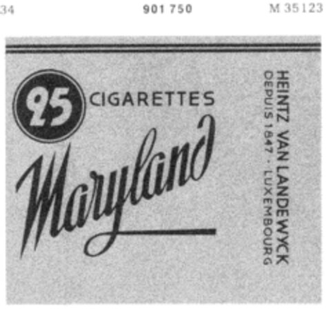 Maryland 25 CIGARETTES Logo (DPMA, 14.12.1971)