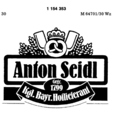 Anton Seidl Gegr. 1799 Logo (DPMA, 10.03.1989)